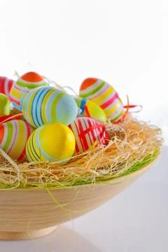 Colorful easter eggs isolated Stock Photos
