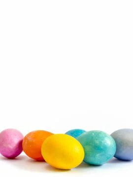 Colorful easter eggs isolated on a white background – Digital 3D Illustration Stock Illustration