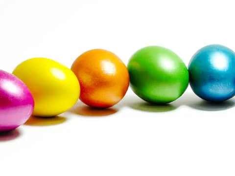 Colorful easter eggs isolated on a white background – Digital 3D Illustration Stock Illustration