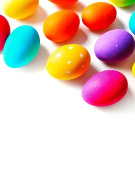 Colorful easter eggs isolated on a white background – Digital 3D Illustration Stock Illustration