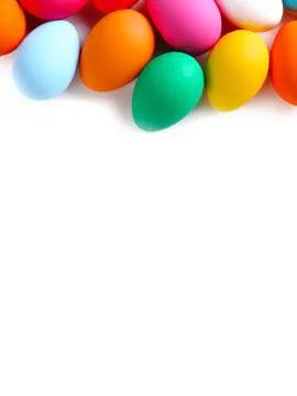 Colorful easter eggs isolated on a white background – Digital 3D Illustration Illustrazione stock