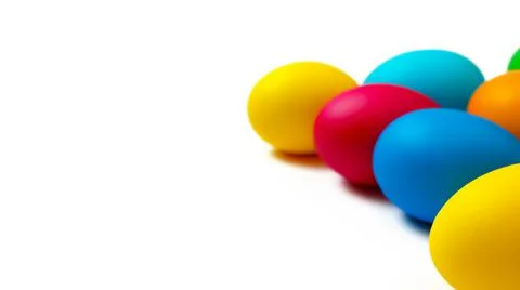 Colorful easter eggs isolated on a white background – Digital 3D Illustration Stock Illustration