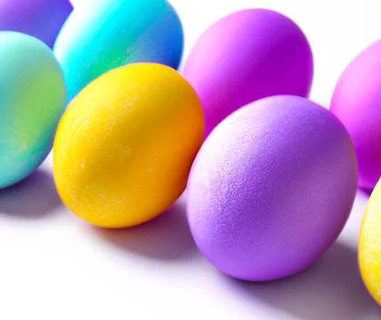 Colorful easter eggs isolated on a white background – Digital 3D Illustration Stock Illustration