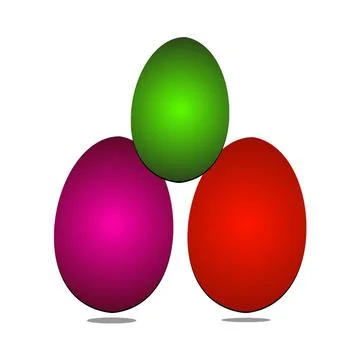 Colorful Easter eggs isolated on white background Stock Illustration