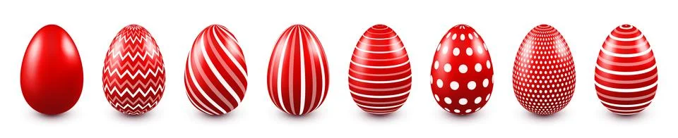 Colorful Easter eggs isolated on white background. Seasonal spring decoration 库存插图