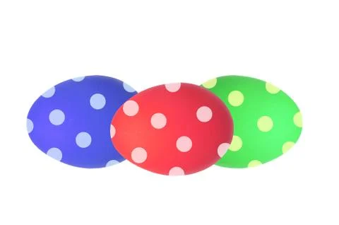 Colorful Easter Eggs isolated on white Stock Photos