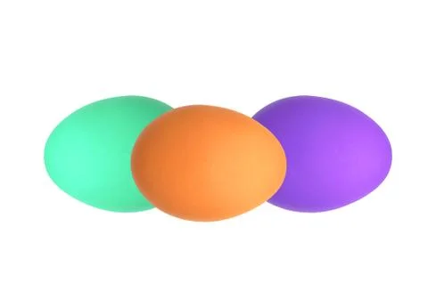 Colorful Easter Eggs isolated on white Foto stock