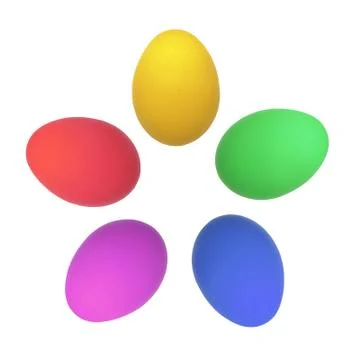 Colorful Easter Eggs isolated on white Foto stock