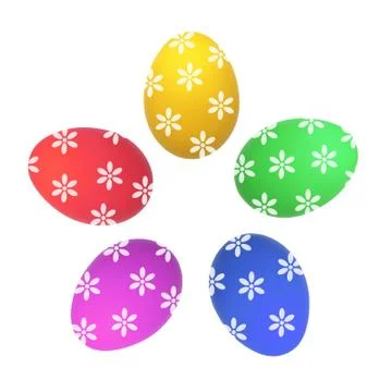 Colorful Easter Eggs isolated on white Stock Photos