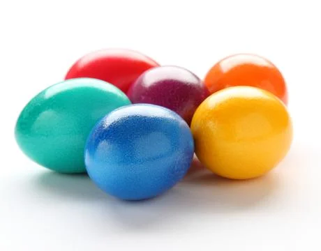 Colorful easter eggs isolated on white background Stock-Fotos