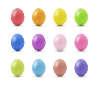 Colorful Easter eggs isolated on white with clipping path Stock Photos