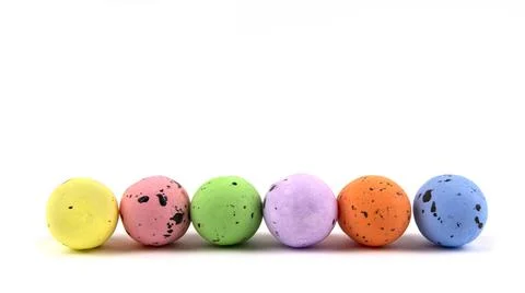 Colorful easter eggs isolated on white background background Stock Photos