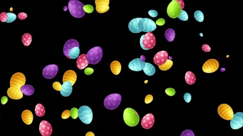 Colorful Easter eggs motion graphics with plain black background Stock Footage 327691966