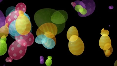 Colorful easter eggs motion graphics with plain black background Stock Footage 338151030