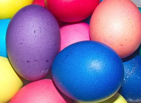 Colorful Easter eggs - part of the passover meal. Happy Day Bright Easter! Foto stock
