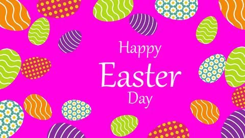 Colorful Easter eggs with pattern for holiday poster and banner. Illustrazione stock