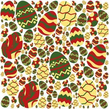 Colorful easter eggs pattern on white background Stock Photos