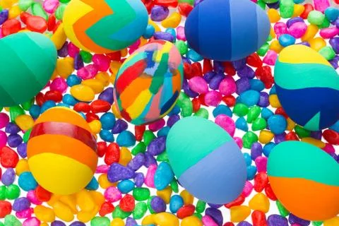 Colorful easter eggs Stock Photos