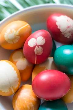Colorful Easter eggs 库存照片