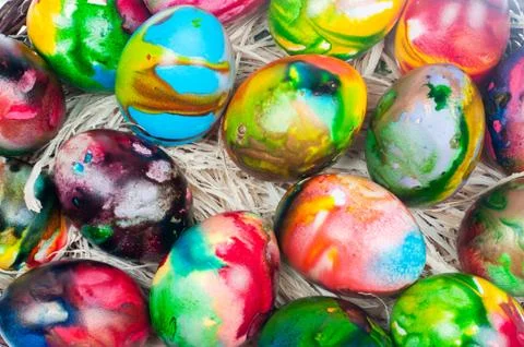 Colorful Easter eggs Stock Photos