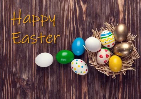 Colorful easter eggs Stock Photos