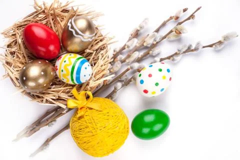 Colorful easter eggs Stock Photos