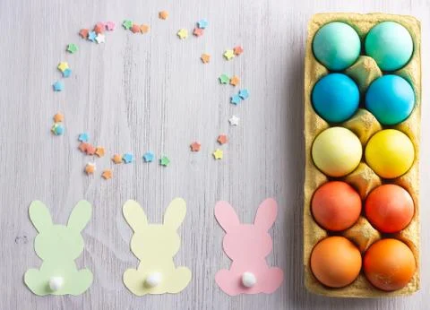 Colorful easter eggs Stock Photos