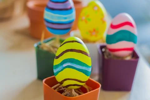 Colorful easter eggs Stock Photos