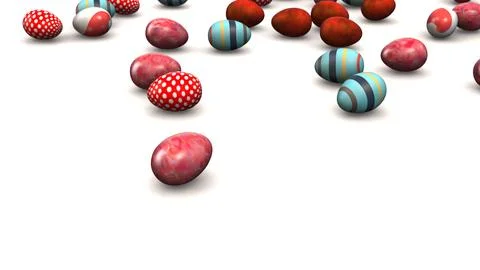 Colorful Easter eggs rolling down on slope Illustrazione stock