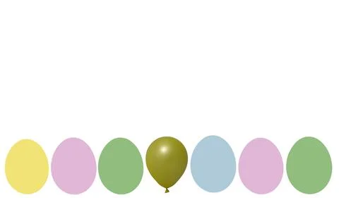 Colorful easter eggs in a row on white background. Holiday activity design .. 스톡 일러스트
