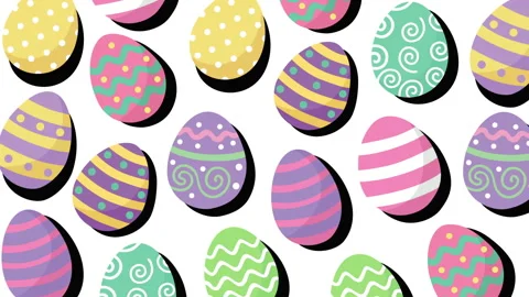 Colorful Easter Eggs Seamless Pattern Background Video stock 331626167