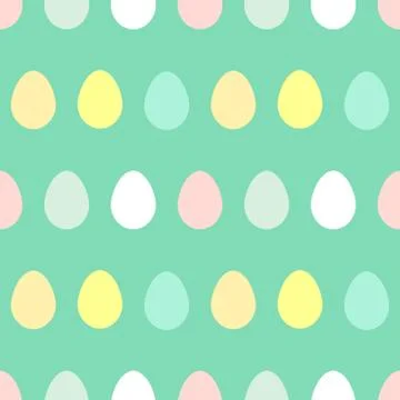 Colorful Easter eggs seamless pattern. Vector illustration. 스톡 일러스트