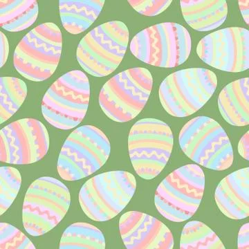 Colorful easter eggs seamless pattern. Vector illustration Stock Illustration