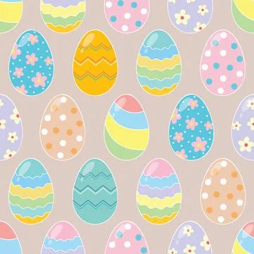 Colorful easter eggs seamless pattern design background Stock Illustration