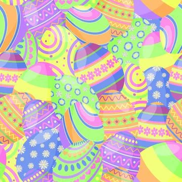 Colorful Easter Eggs Seamless Pattern Background Illustrazione stock