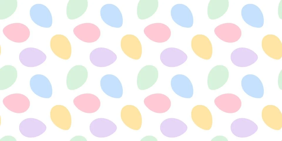 Colorful Easter Eggs Seamless Pattern in trendy pale green, pink, yellow and Stock Illustration