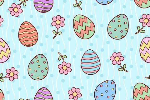 Colorful Easter eggs seamless pattern Illustrazione stock