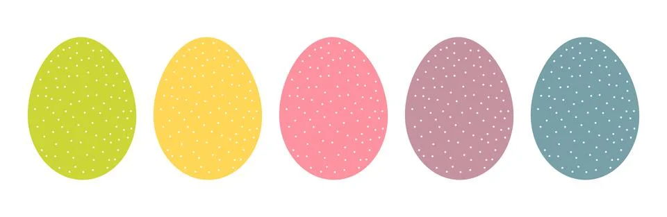 Colorful Easter eggs set. Flat design vector illustration. Stock Illustration