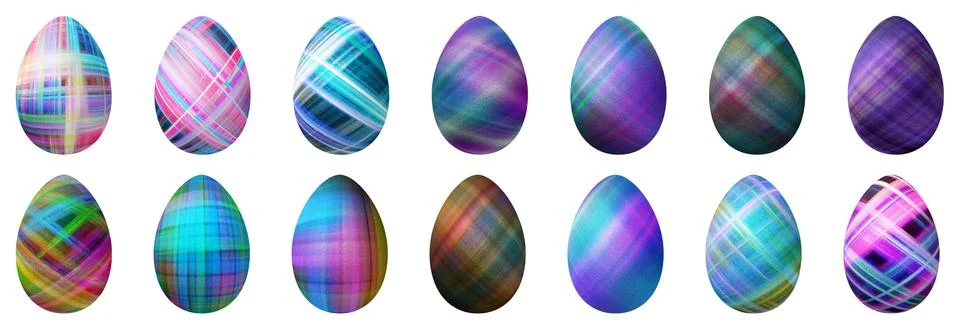 Colorful Easter Eggs set, multicolored Eggs set 库存插图
