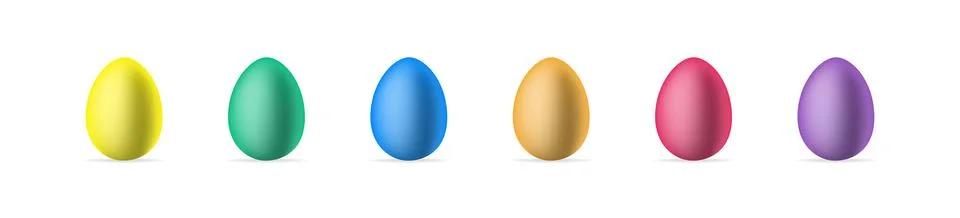 Colorful easter eggs. Set realistic 3D egg. Seasonal spring  element. Vecto.. Stock Illustration