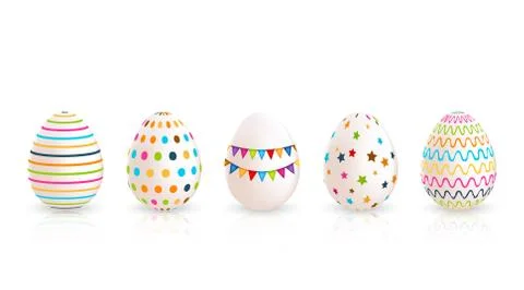 Colorful Easter eggs set. Vector illustration Stock Illustration