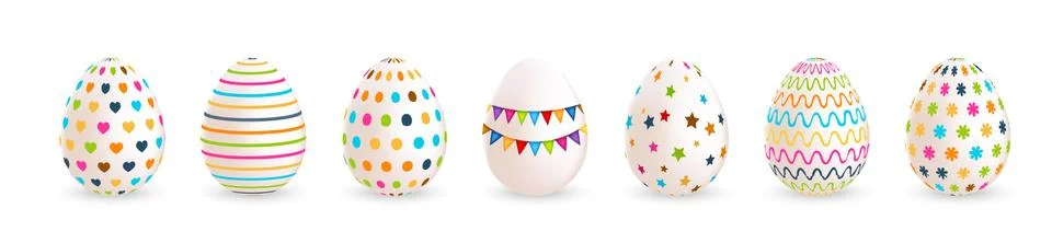 Colorful Easter eggs set. Vector illustration Illustrazione stock