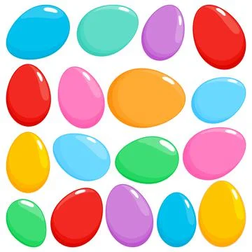 Colorful Easter eggs set. Vector illustration Stock Illustration