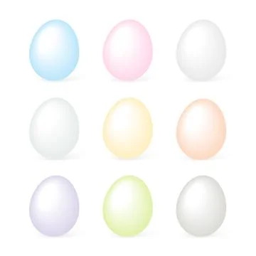 Colorful easter eggs set on white background vector Stock Illustration