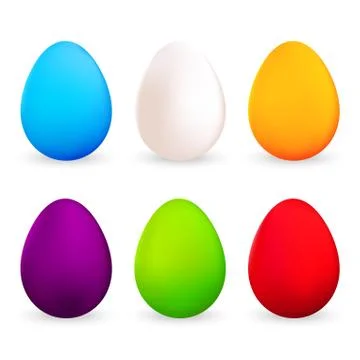 Colorful Easter eggs set on white background. Vector illustration 스톡 일러스트