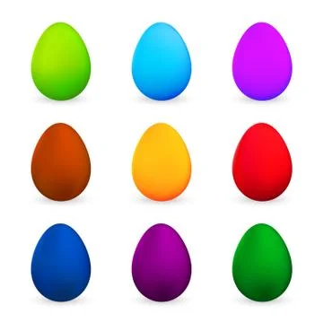 Colorful Easter eggs set on white background. Vector illustration Illustrazione stock