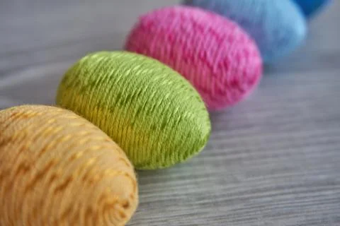 Colorful easter eggs, shallow focus Stock Photos