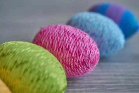 Colorful easter eggs, shallow focus Stock Photos