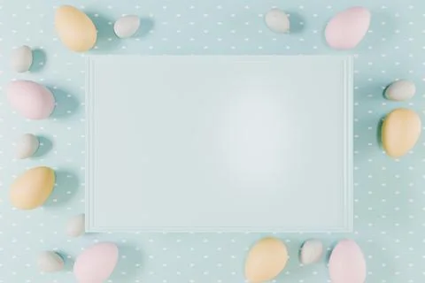 Colorful Easter eggs surround a blank space, perfect for holiday decoration Stock Illustration