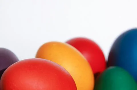 Colorful Easter eggs texture white background Stock Photos